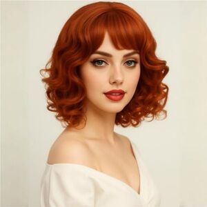 Red Curly Wig for Women